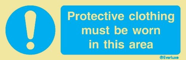 Protective clothing must be worn in this area - mandatory sign 